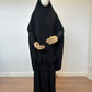 Black Jilbab Set With Skirt and Cap