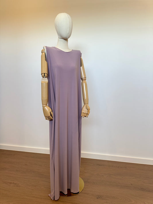 Jersey Dress with Sleeveless Dusty Pink