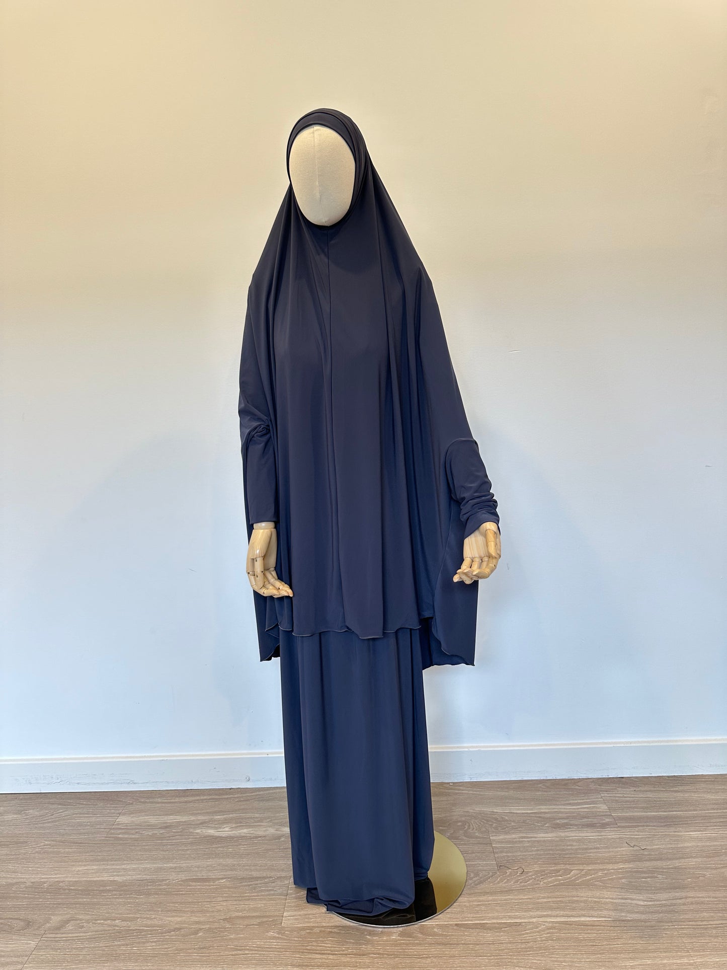 Jilbab with Skirt and Cap Set Jean Blue