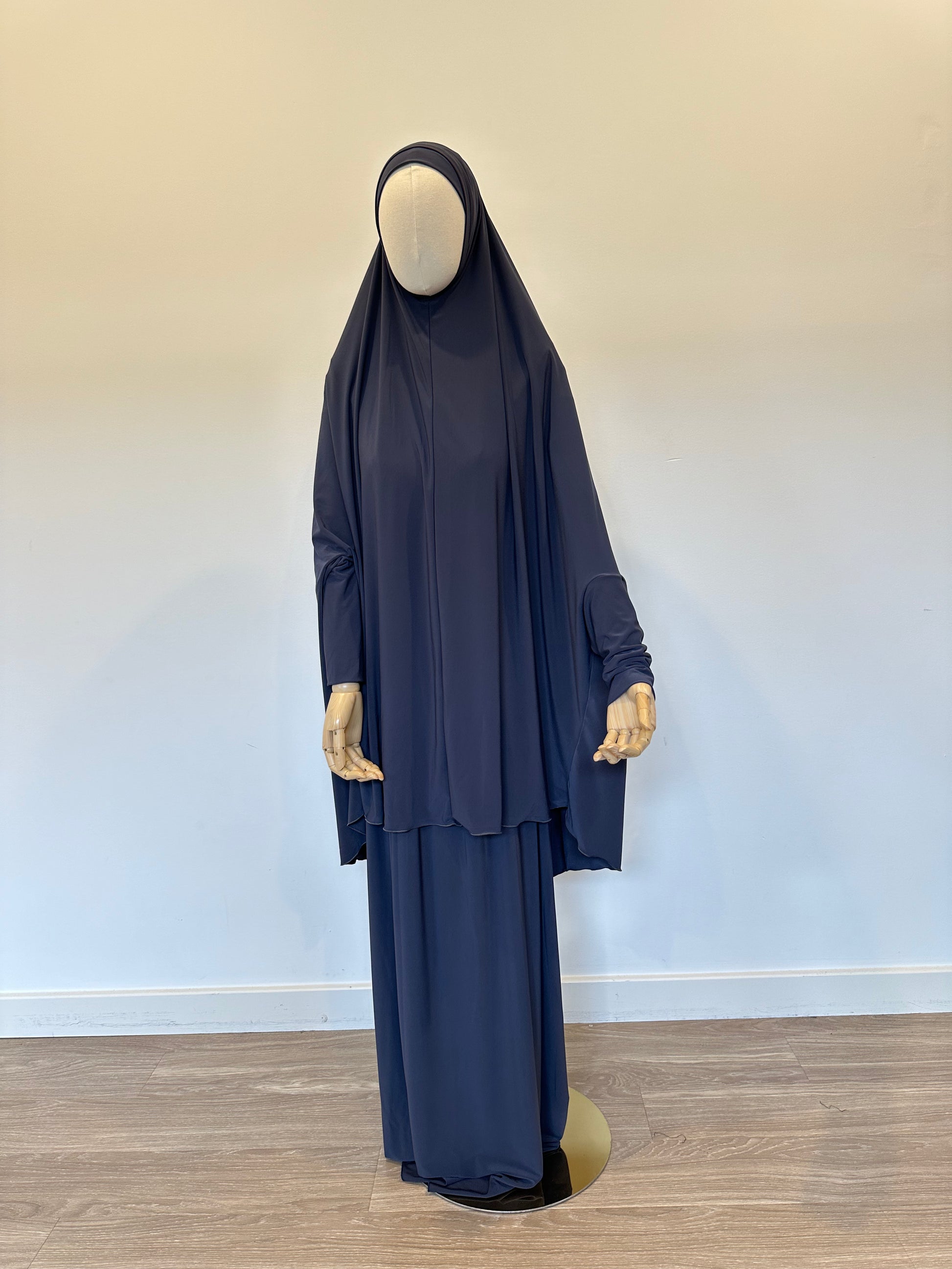 Jilbab with Skirt and Cap Set Jean Blue
